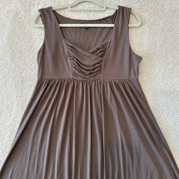 Saint Tropez West Fit& Flare Empire Sleeveless Brown Stretch Knit Tank Dress XL - Picture 11 of 15